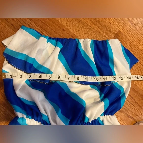 Lilly Pulitzer 🌸Caldwell Sail Stripe High Low Strapless Dress w/Gold Trim Small - Picture 10 of 12